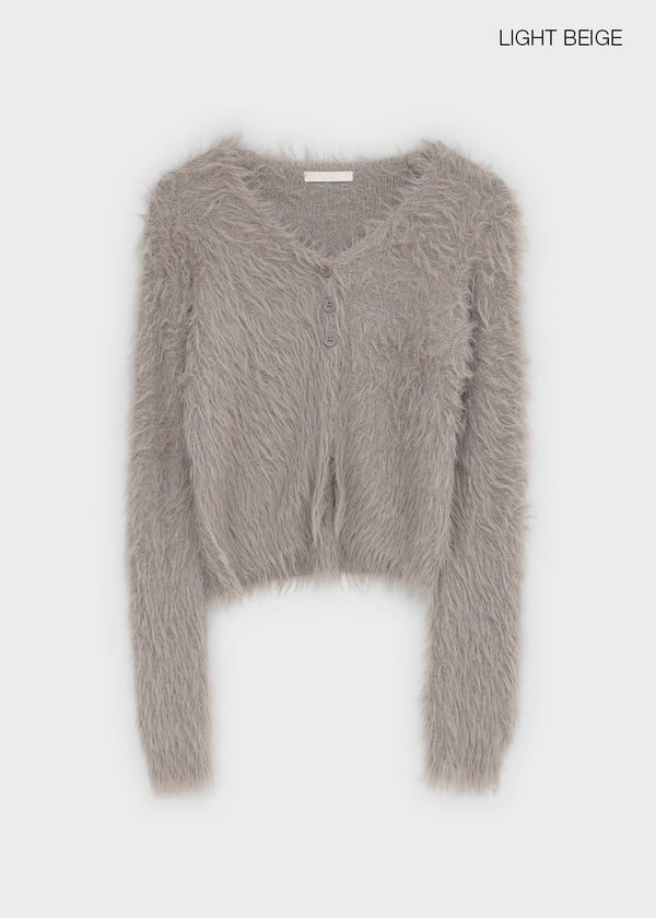 Transi V-neck Fur Cardigan