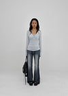 Sevenne Low-waisted Stretch Bootcut Denim Pants
