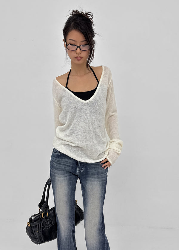 Sevenne Low-waisted Stretch Bootcut Denim Pants