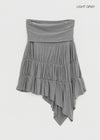 Rit asymmetrical shirred midi skirt