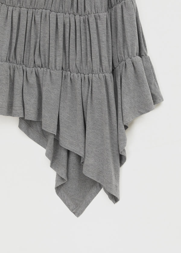 Rit asymmetrical shirred midi skirt