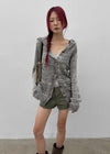 Kiul Heathered Hooded Cardigan