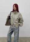 Rondy Shirred Bomber Jacket