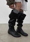 Tutor flat slouch long boots