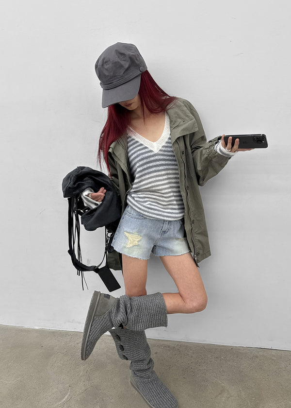 Brizzle high-neck field jacket