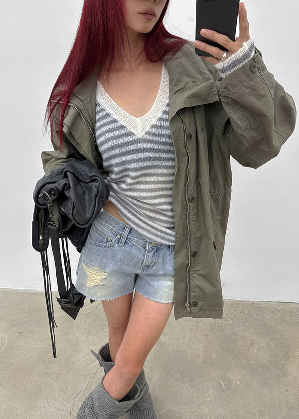 Brizzle high-neck field jacket