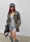 Brizzle high-neck field jacket