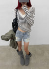 Rodi Striped V-Neck Wool Knit