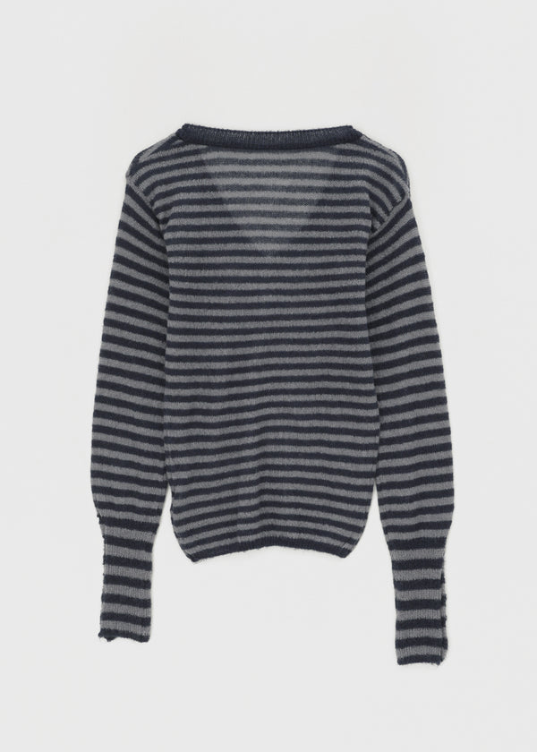 Rodi Striped V-Neck Wool Knit