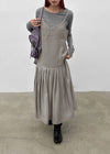 Kia Pintuck Sleeveless Long Dress