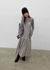 Kia Pintuck Sleeveless Long Dress