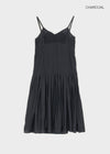Kia Pintuck Sleeveless Long Dress