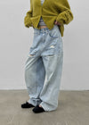 (UNISEX) Port Damage Wide Denim Pants