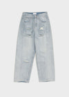 (UNISEX) Port Damage Wide Denim Pants
