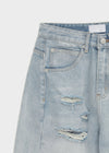 (UNISEX) Port Damage Wide Denim Pants