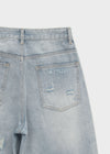 (UNISEX) Port Damage Wide Denim Pants