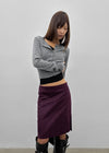 Imprint Suede Slit Midi Skirt