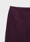 Imprint Suede Slit Midi Skirt