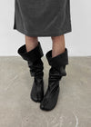 Tutor flat slouch long boots