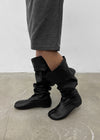 Tutor flat slouch long boots