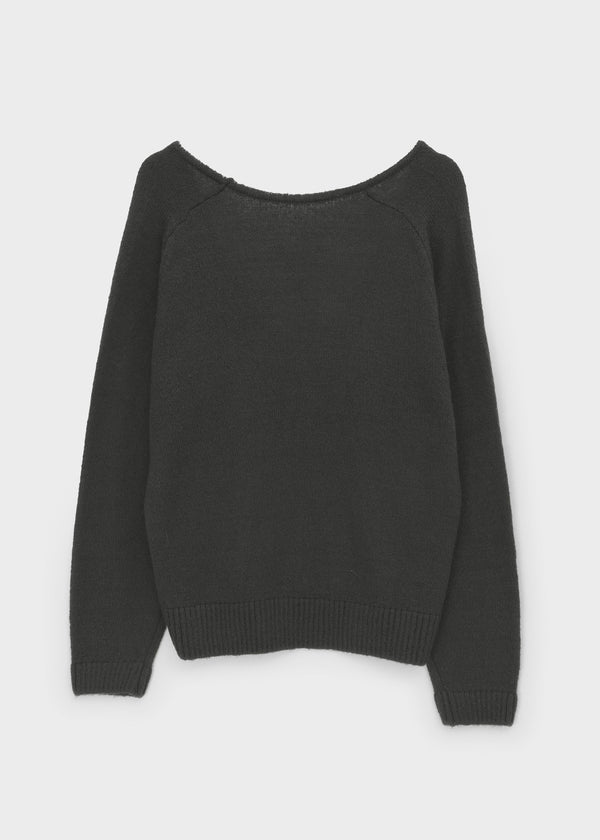 Cowlong Deep U-Neck Wool Knit