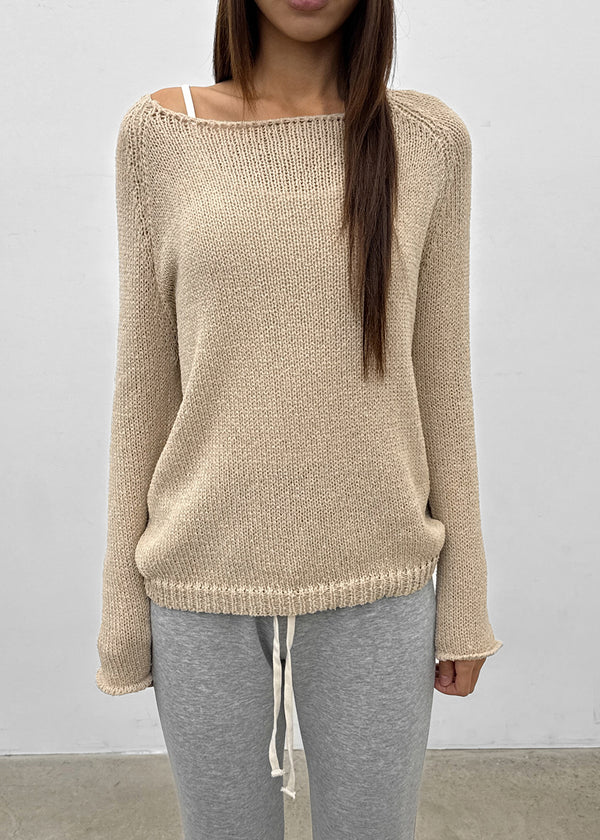 Adver Loose Fit Boat Neck Knit