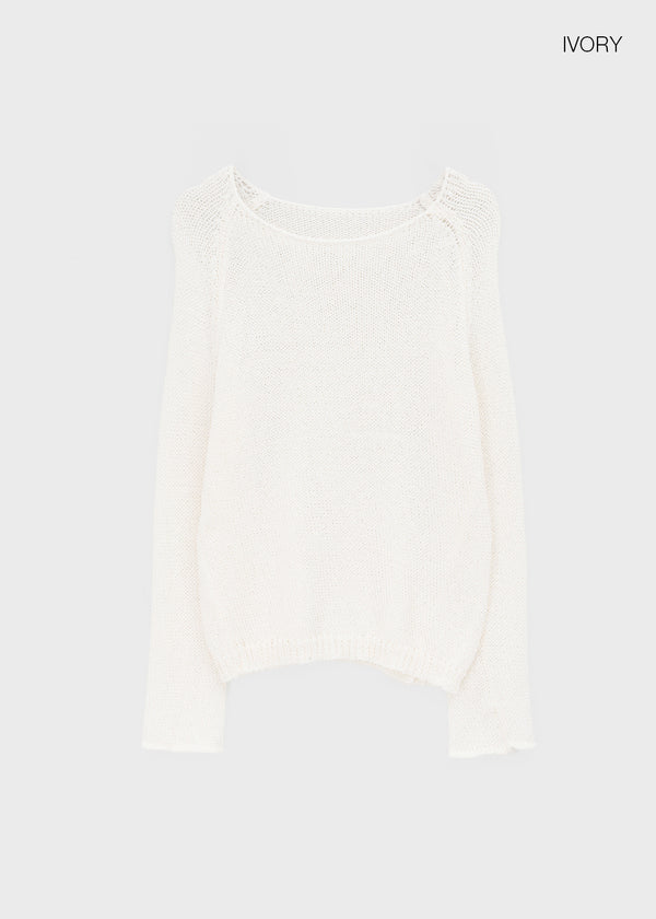 Adver Loose Fit Boat Neck Knit