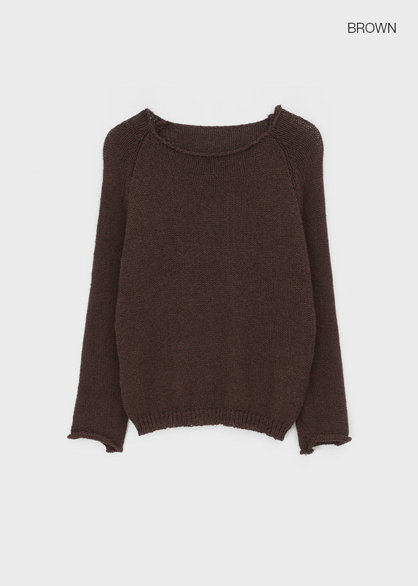 Adver Loose Fit Boat Neck Knit