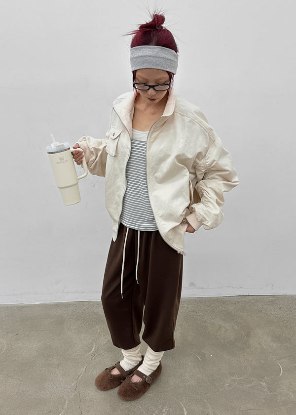 Rondy Shirred Bomber Jacket