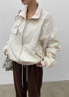 Rondy Shirred Bomber Jacket