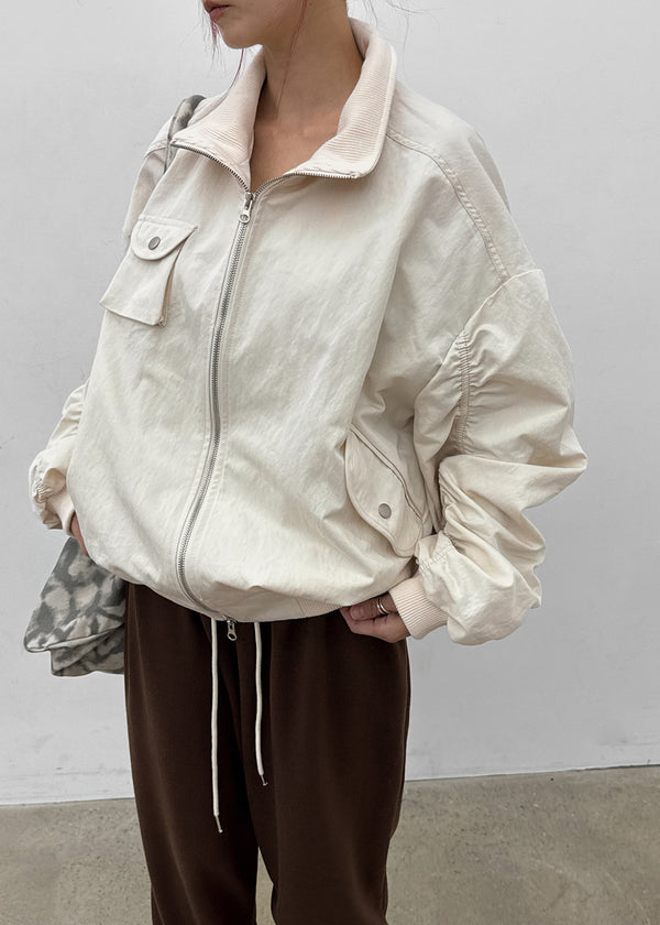 Rondy Shirred Bomber Jacket