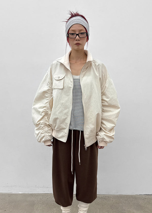 Rondy Shirred Bomber Jacket