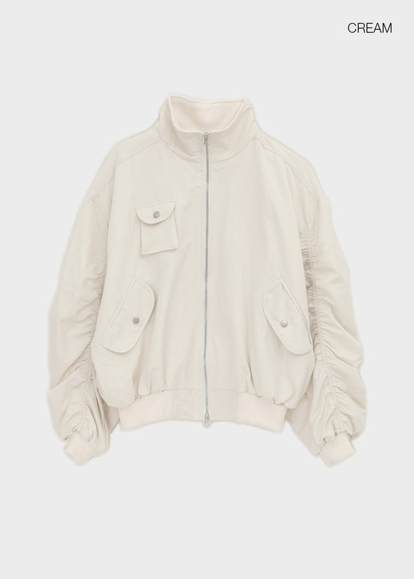 Rondy Shirred Bomber Jacket