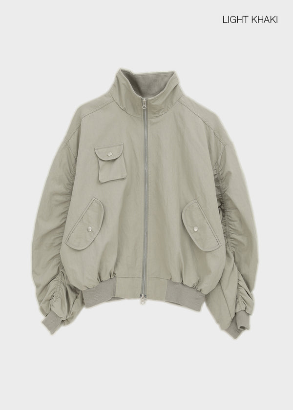 Rondy Shirred Bomber Jacket