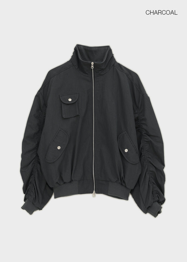 Rondy Shirred Bomber Jacket