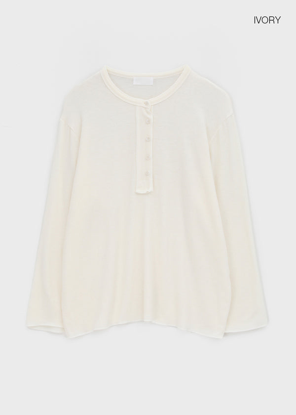 Segman Henley neck wool knit