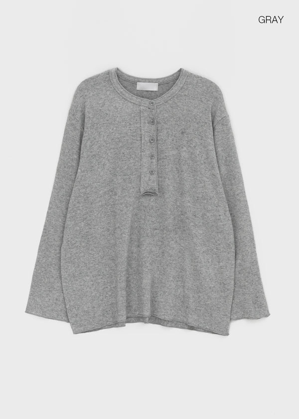 Segman Henley neck wool knit