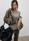 Rachi See-through Asymmetrical Tencel Long Sleeve Tee