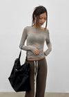 Rachi See-through Asymmetrical Tencel Long Sleeve Tee