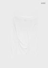 Rachi See-through Asymmetrical Tencel Long Sleeve Tee