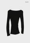 Rachi See-through Asymmetrical Tencel Long Sleeve Tee
