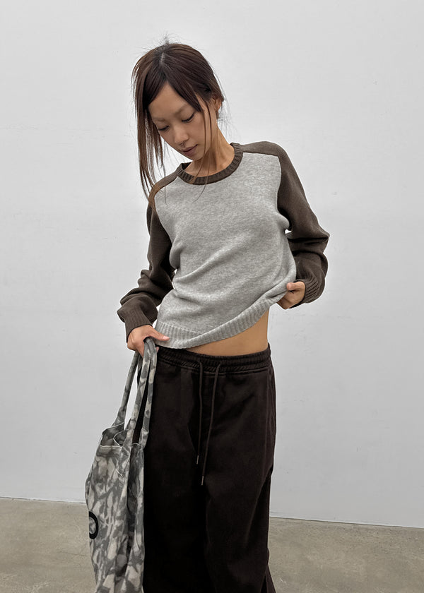 Snake color-block raglan knit
