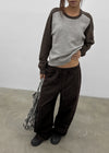 Snake color-block raglan knit