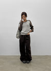 Snake color-block raglan knit