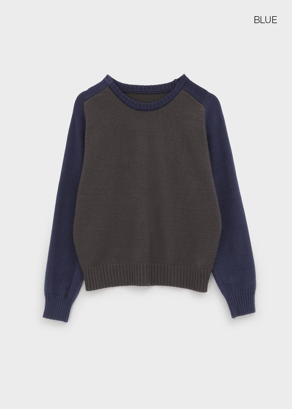 Snake color-block raglan knit