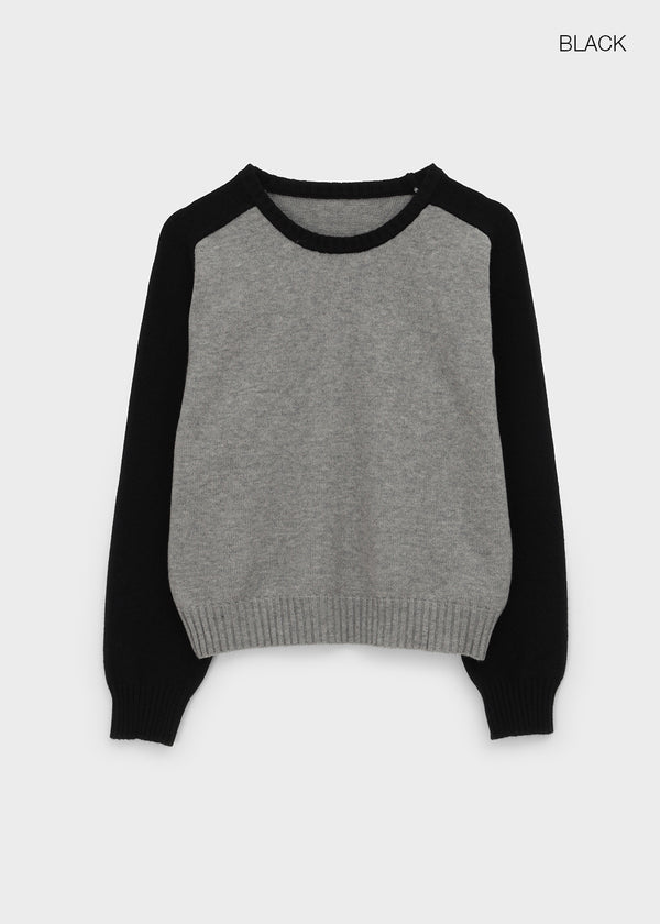 Snake color-block raglan knit