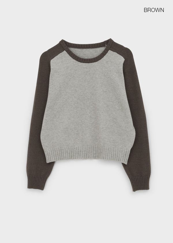 Snake color-block raglan knit