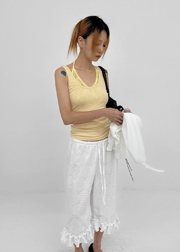 Cheddy Striped Square Neck Sleeveless