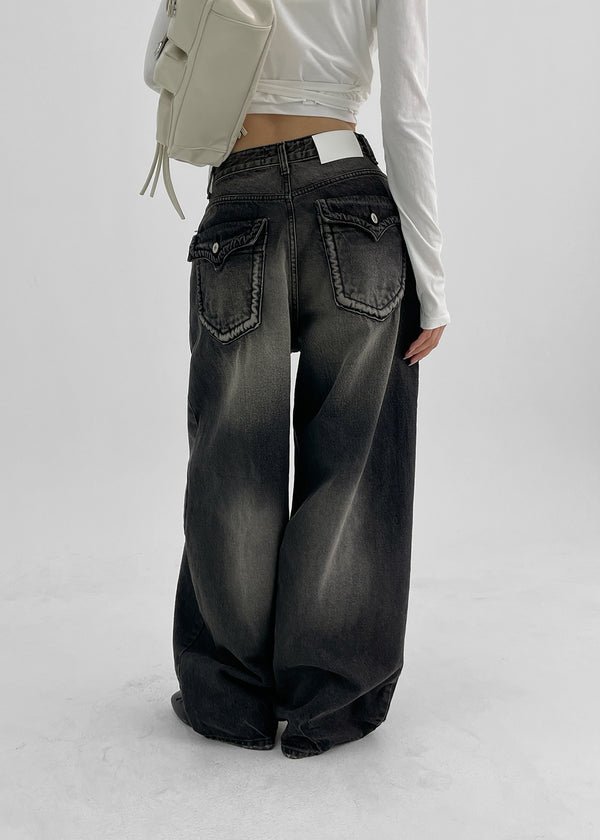 Wirachu 口袋寬鬆牛仔褲
