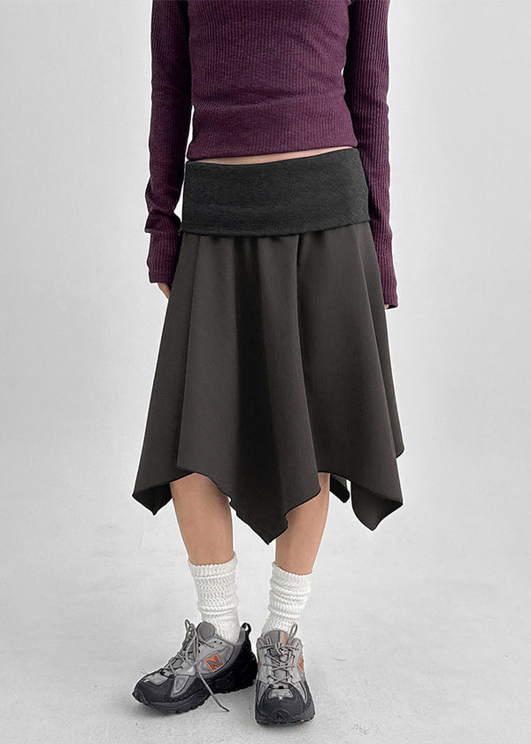 Flemne Banding Flare Midi Skirt